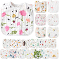Zainpe 20Pcs Snap Muslin Cotton Baby Bibs Soft Absorbent Adjustable Burp Cloths by Zainpe