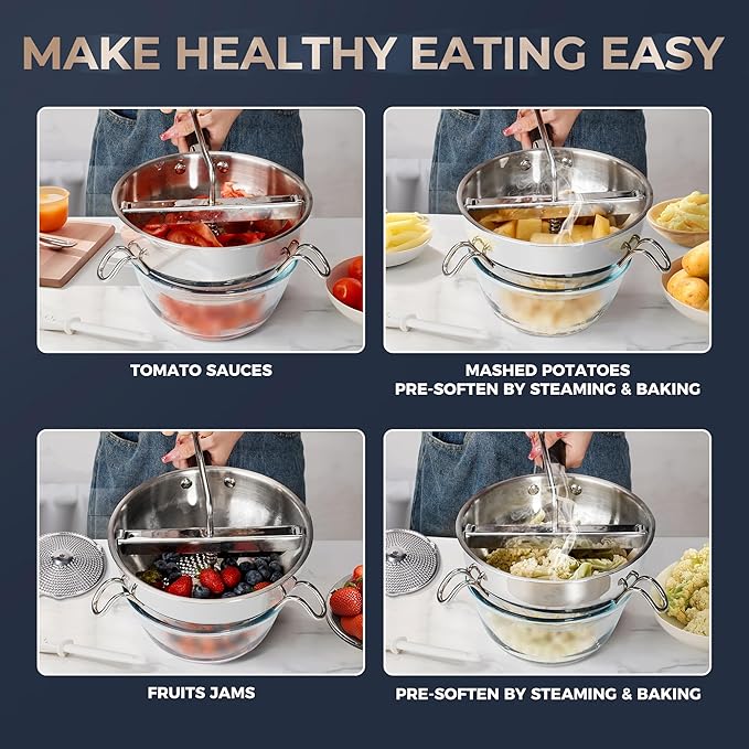Food Mill Stainless Steel With 3 Grinding Discs and Complete Canning Supplies - Image 9