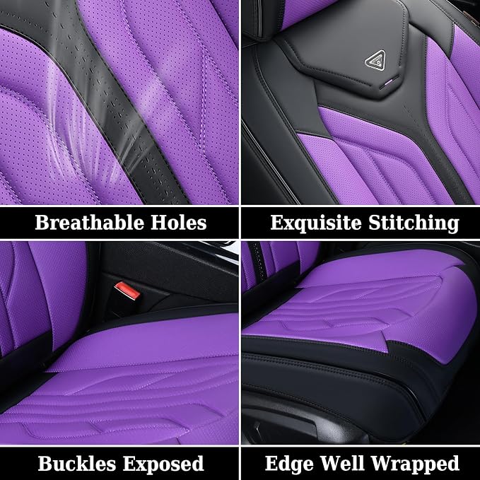 Coverado Car Seat Covers Full Set, Car Seat Protectors Leather Seat Covers - Image 8