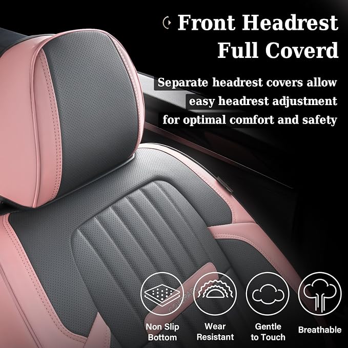 Coverado Car Seat Covers Full Set, Nappa Leather Seat Covers - Image 5