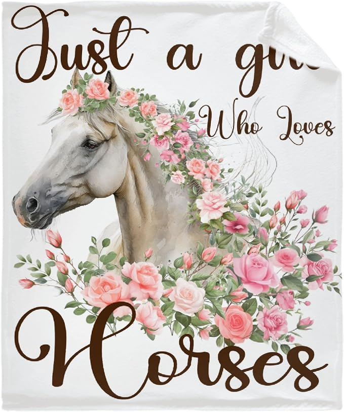 Just A Girl Who Loves Horses Throw Blanket - Image 2