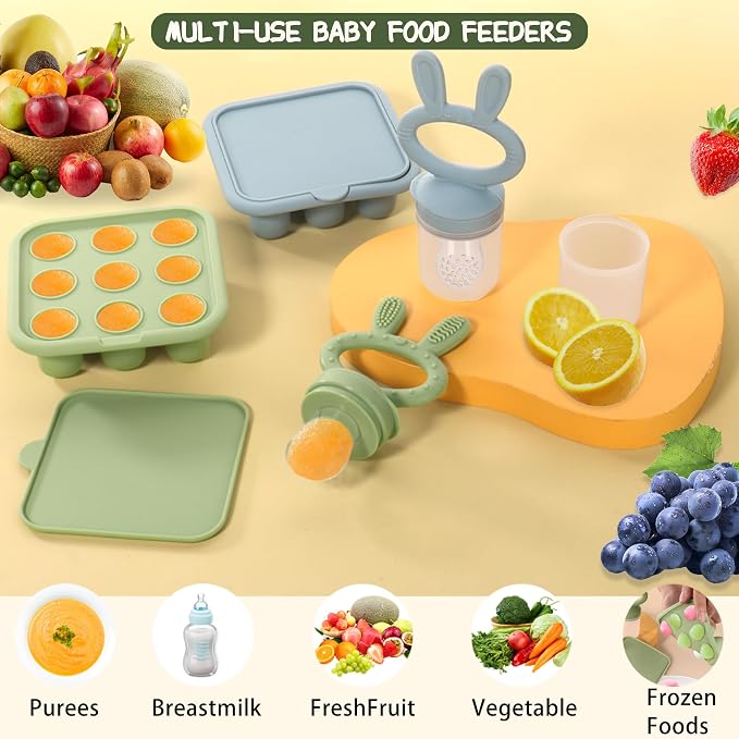 WAJIAYON Easter Bunny Baby Breastmilk Popsicle Molds & Baby Fruit Feeder - Image 2