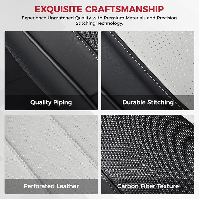 FREESOO Black White Front Car Seat Covers - Image 8