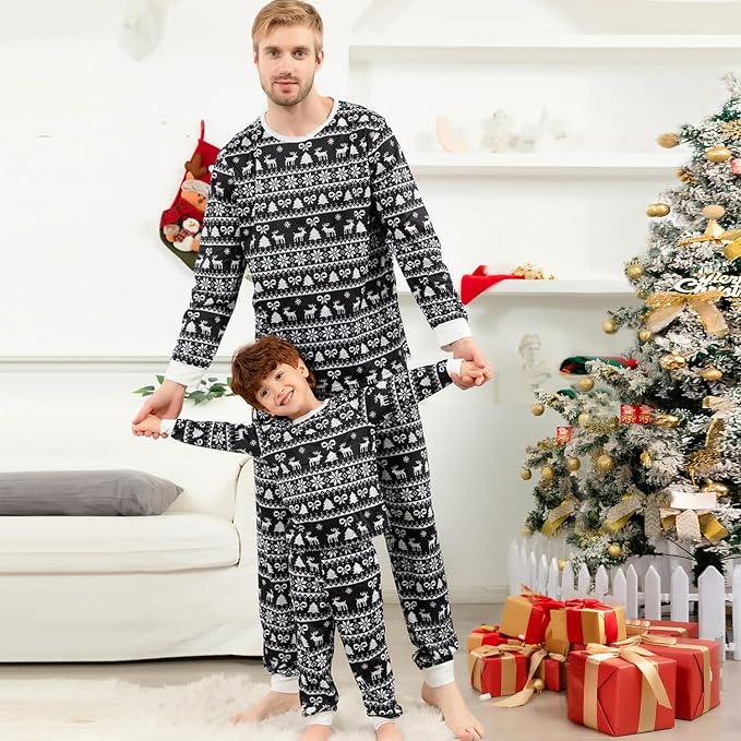 Schbbbta Family Matching Pajamas Holiday Sleepwear Long Sleeve Pjs Sets - Image 2