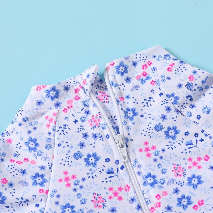 Infant Baby Girl Swimsuit One-Piece Long Sleeve Rash Guard - Image 5