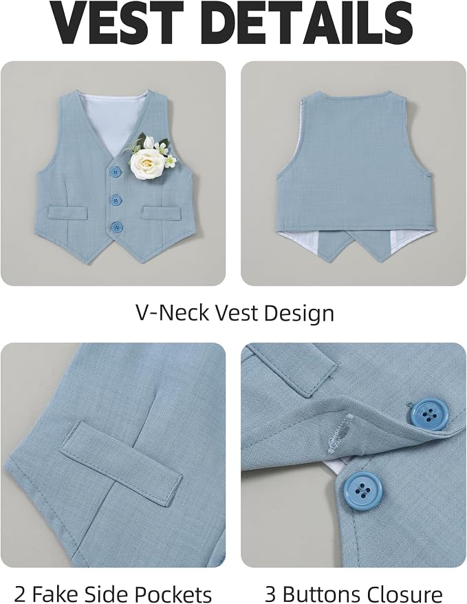 Coco&RARA Baby Boy Clothes Suits Infant Gentleman Outfits, Formal Dress - Image 5