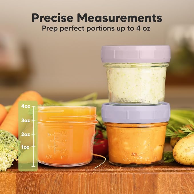 KeaBabies 12pk 4oz Glass Baby Food Containers - Image 3