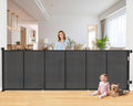 120 Inch Retractable Baby Gates Extra Wide, 41 Inch Reinforced Extra Tall Gate by EZIGO