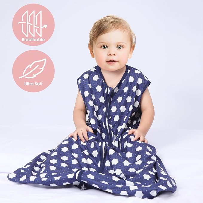 Baby Sleep Sack 0-6 Months 3 Pack Baby Wearable Blanket 100% Rayon Cotton 2-Way - Image 2