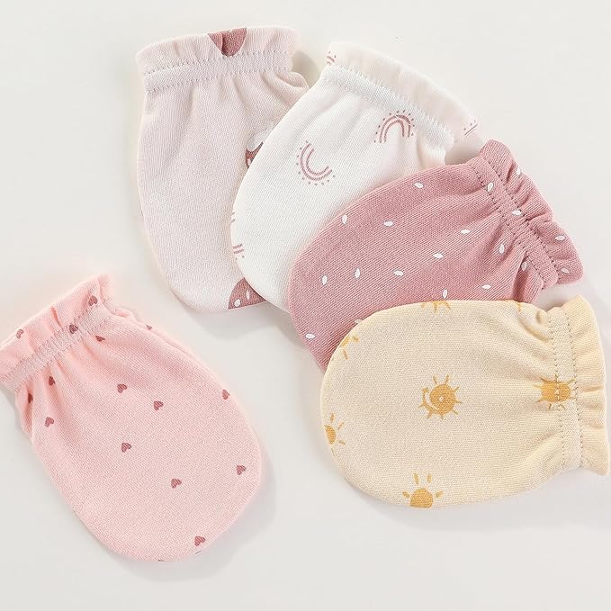 Baby Hat and Mittens Set Newborn Baby Hats Caps - Image 5