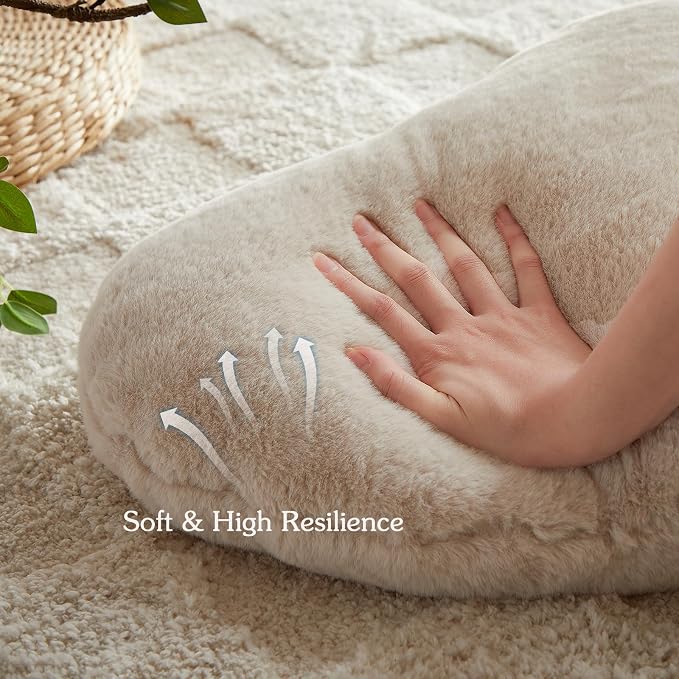 EastTree Heart Pillows, Love Throw Pillows Gifts, Ultra Soft Faux Rabbit Fur - Image 4