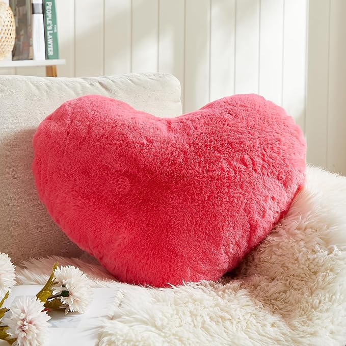 EastTree Heart Pillows, Carmine Heart Shaped Pillows, Ultra Soft Extra-Large by EastTreeHomeGuide