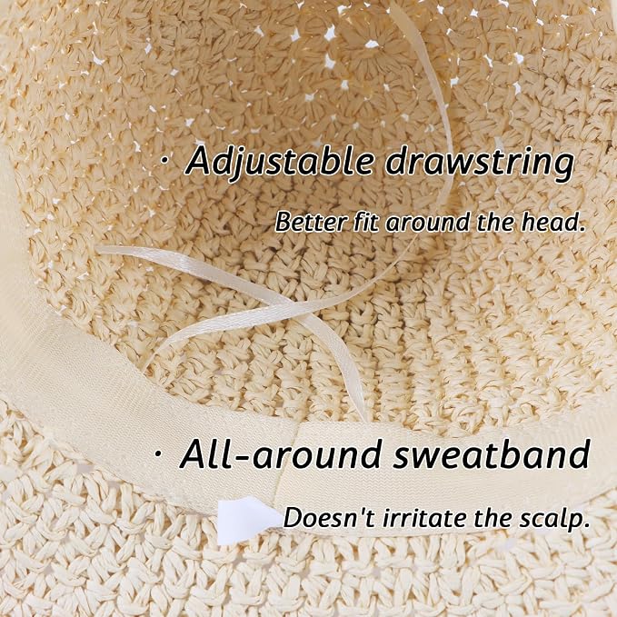 Baby Girl Straw Hat Outdoor Baby Sun Protection Hats Summer Bowknot Beach Cap - Image 4