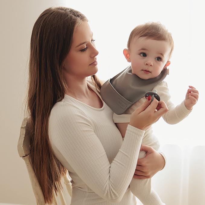 Vegan Leather Easy Clean Baby Bibs - Image 4