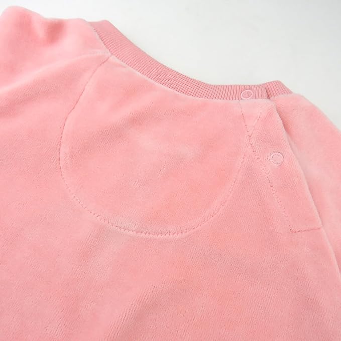 HonestBaby Baby 2-Piece Cozy Velour 100% Organic Cotton Sweatshirt and Jogger - Image 3