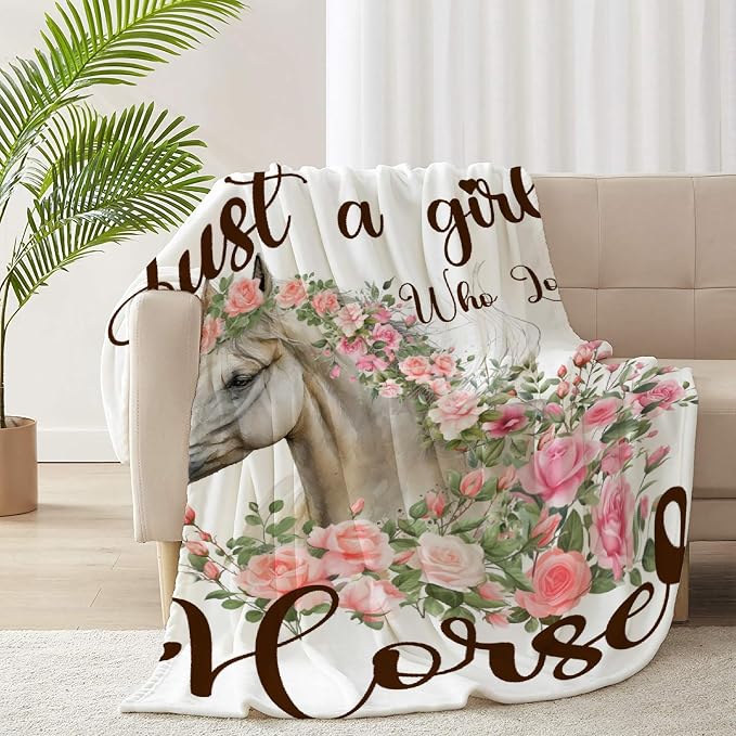 Just A Girl Who Loves Horses Blanket - Image 4