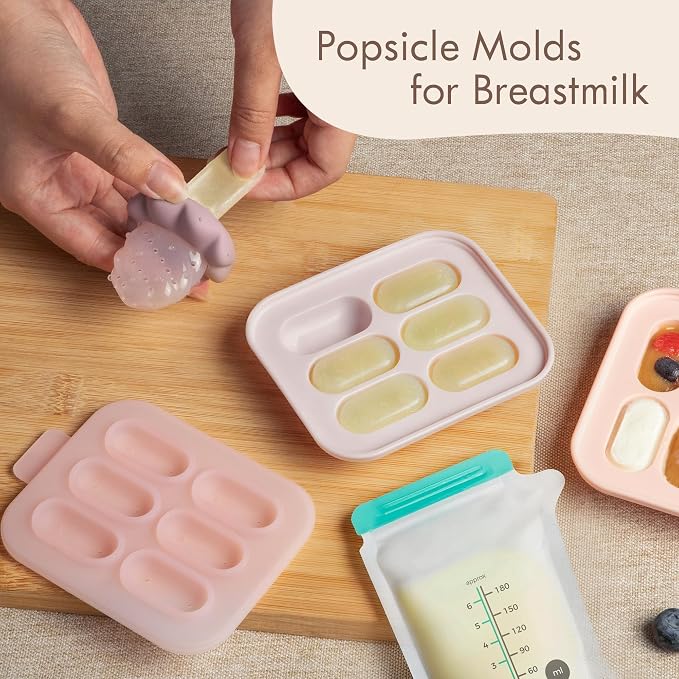 Moonkie Baby Fruit Feeder with Freezer Tray, BPA Free Silicone Food Feeder - Image 2