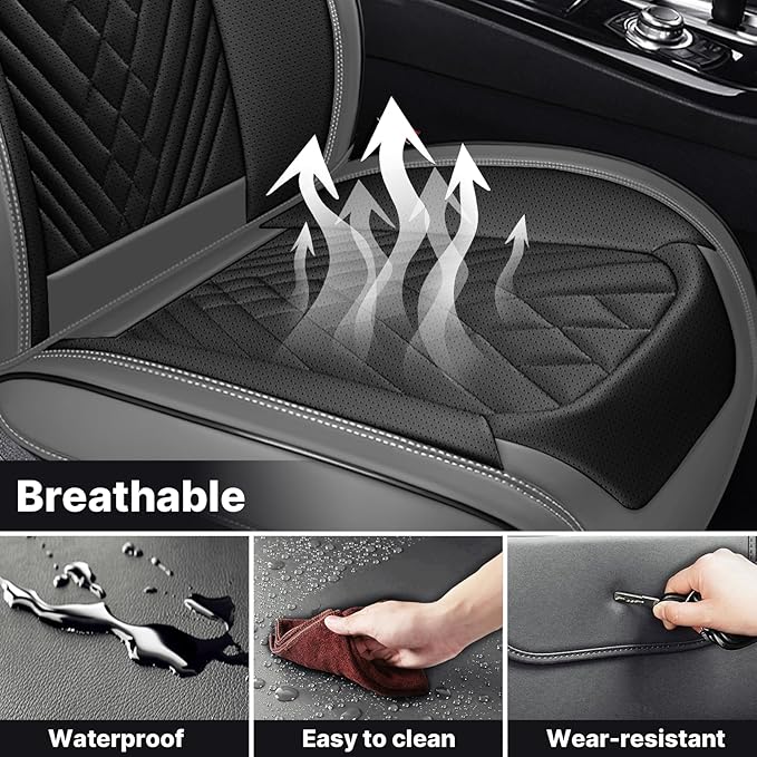 Car Seat Cover Full Coverage Seat Cover Premium Waterproof Faux Leather Cushion - Image 5