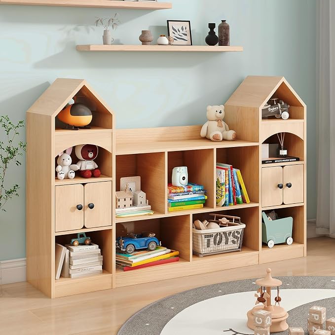 Vabches Kids Bookcase and Toy Storage Organizer, Children Bookshelf, Castle by Vabches