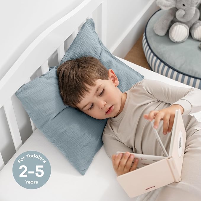 Comfy Cubs Toddler Pillow with Muslin Pillowcase, 13 x 18 in - Image 4