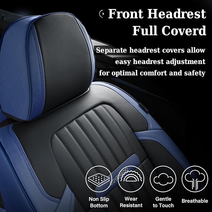 Coverado Car Seat Covers Full Set, Nappa Leather Seat Covers - Image 3