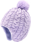 Duoyeree Kids Beanie Hat for Boys Girls Pom-pom Kint Hats Cozy Lining Winter by Duoyeree