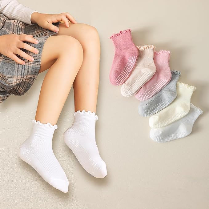 6 Pairs Toddler Ruffle Socks for Girls - Image 7