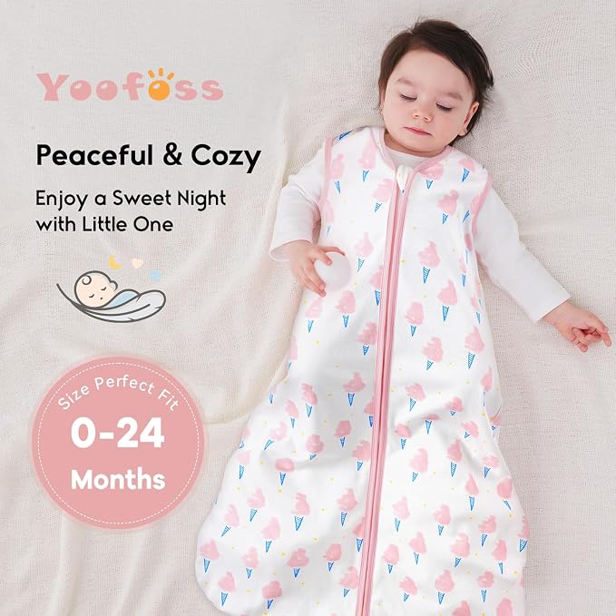 Yoofoss Baby Sleep Sack 6-12 Months 0.5 Tog Wearable Blanket - Image 7