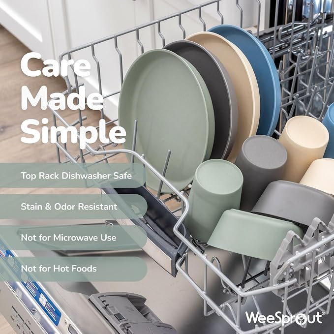 WeeSprout Bamboo Kids Bowls, Set of Four 10 oz Kid-Sized Dinnerware, Leftovers - Image 6