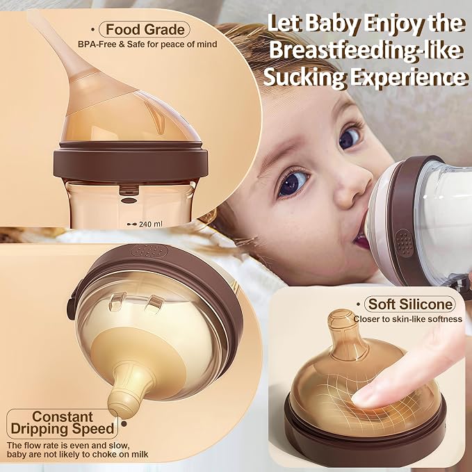 PPSU Baby Bottle, Bottles for Breastfed Babies, Flip-top Anti-Colic Baby - Image 5