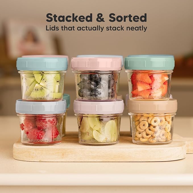 KeaBabies 12pk 4oz Glass Baby Food Containers - Image 7