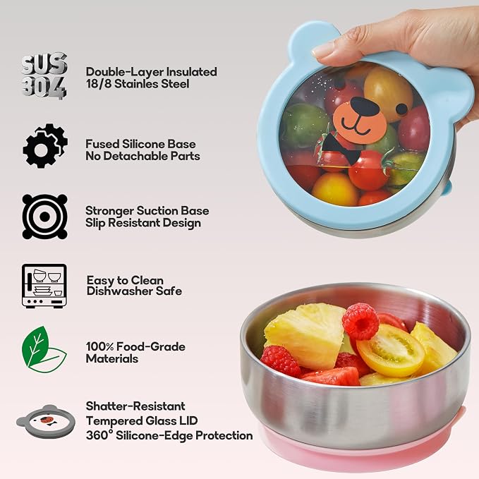 BPA-Free 100% Food-Grade Stainless Steel Baby Bowls - Image 4