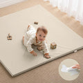Blissful Diary Vegan Leather Baby Play Mat, 47x47 Thick Foam Cushioned & by ForEveryBabysBetterLife