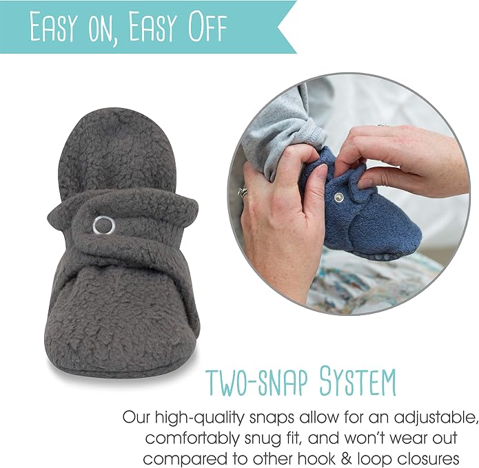 Zutano Unisex Fleece Baby Booties, Two Snap Closure, Newborn to 24 Months - Image 7