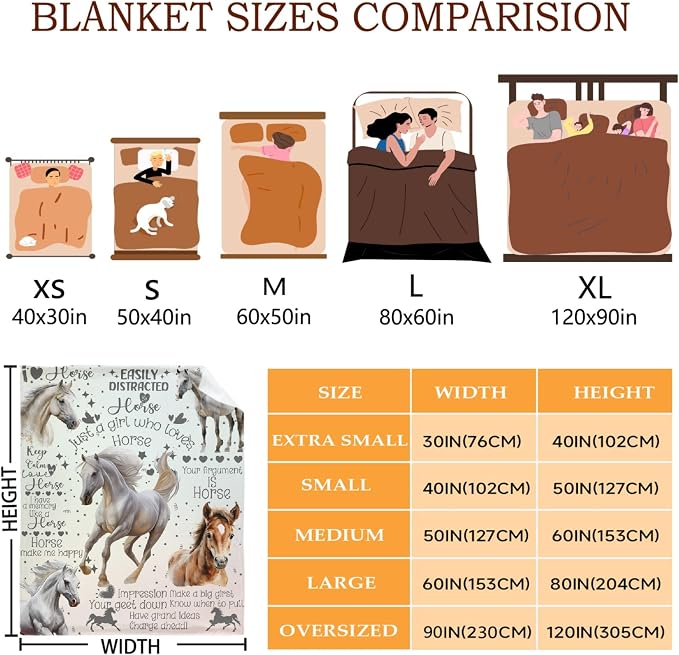 Horse Blanket for Boys Girls, Flowers Animals Kids Throw Blanket Gift for Child - Image 3