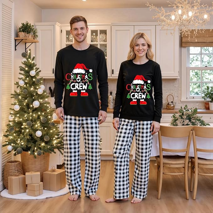 Awoscut Christmas Family Matching Pajamas Christmas Pjs Holiday Nightwear - Image 3