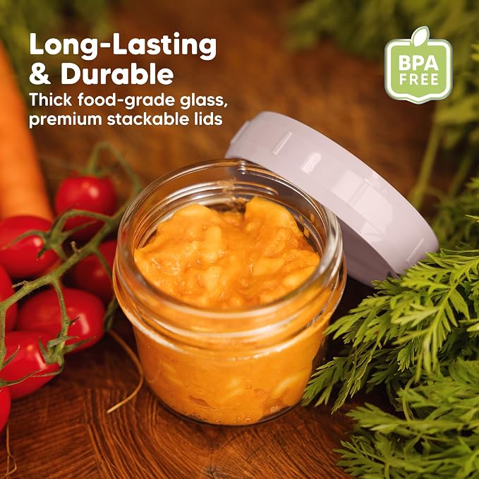 KeaBabies 12pk 4oz Glass Baby Food Containers - Image 4