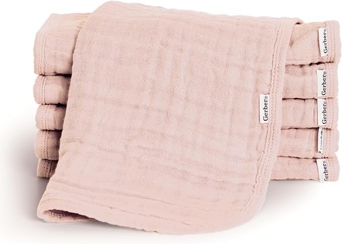 Gerber Baby Unisex Muslin Burp Cloths 6-Pack, Large Size 20" x 10" by Gerber