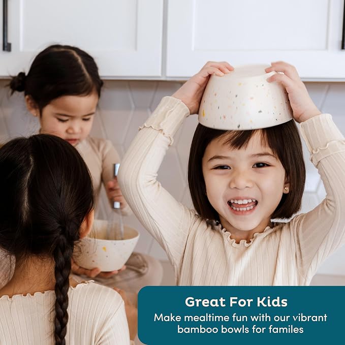 Nook Theory 4 Pack Bamboo Bowls - 22 Oz Reusable Toddler and Kids Bowl - Image 4