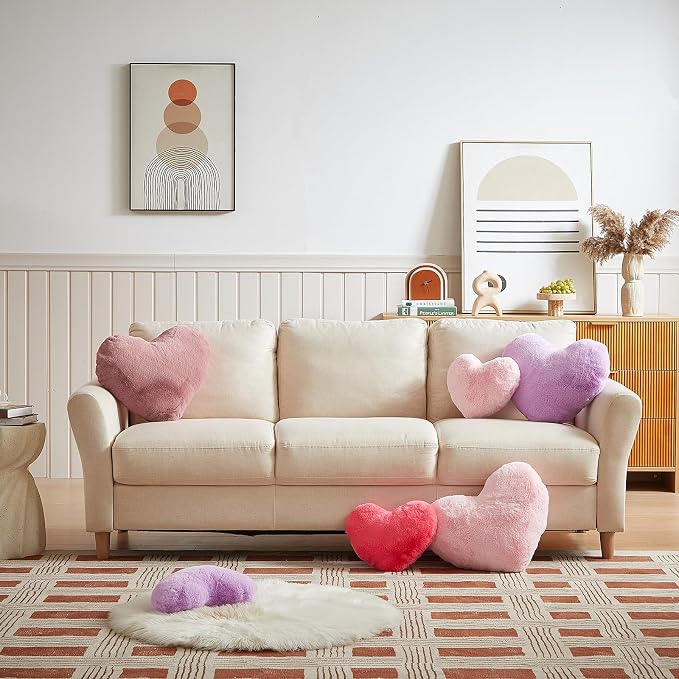 EastTree Heart Pillows, Dusty Pink Heart Shaped Pillows, Love Throw Pillows - Image 6