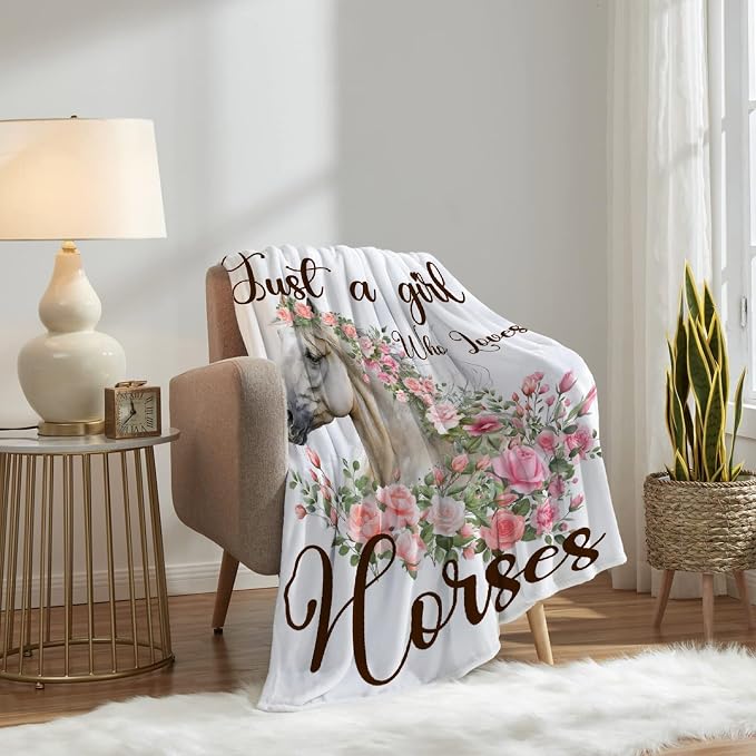 Just A Girl Who Loves Horses Throw Blanket - Image 7