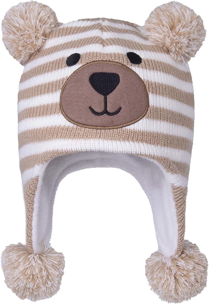 LANGZHEN Toddler Kids Infant Winter Hat, Earflap Knit Warm Cap Fleece Lined - Image 2