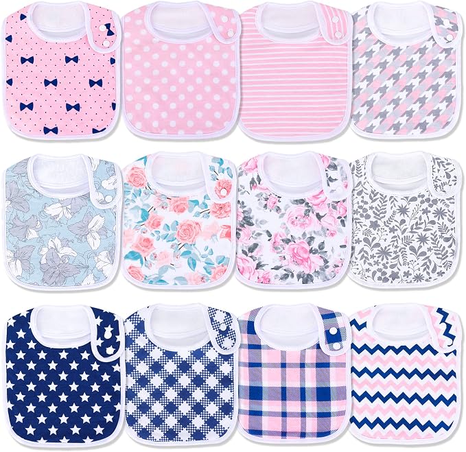 Baby Bibs Soft and Absorbent Organic Cotton Bandana Drool Bibs Set by Benoxine