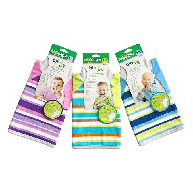 Kiddologic Bibit-all Baby Feeding Bib, Long Sleeves, Ribbed Cuffs and High - Image 6
