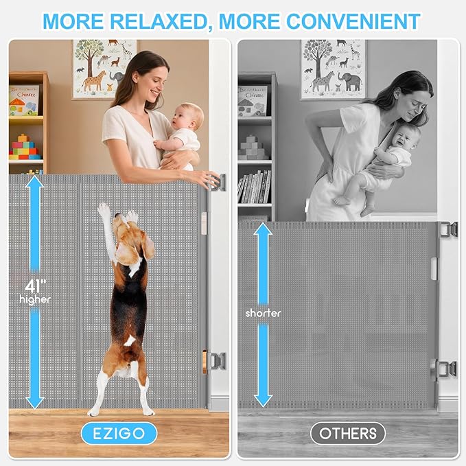 120 Inch Retractable Baby Gates Extra Wide, 41 Inch Reinforced Extra Tall Gate - Image 3