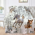 Horse Blanket for Adults, Flowers Animals Throw Blanket for Girls Boys by AUSMART