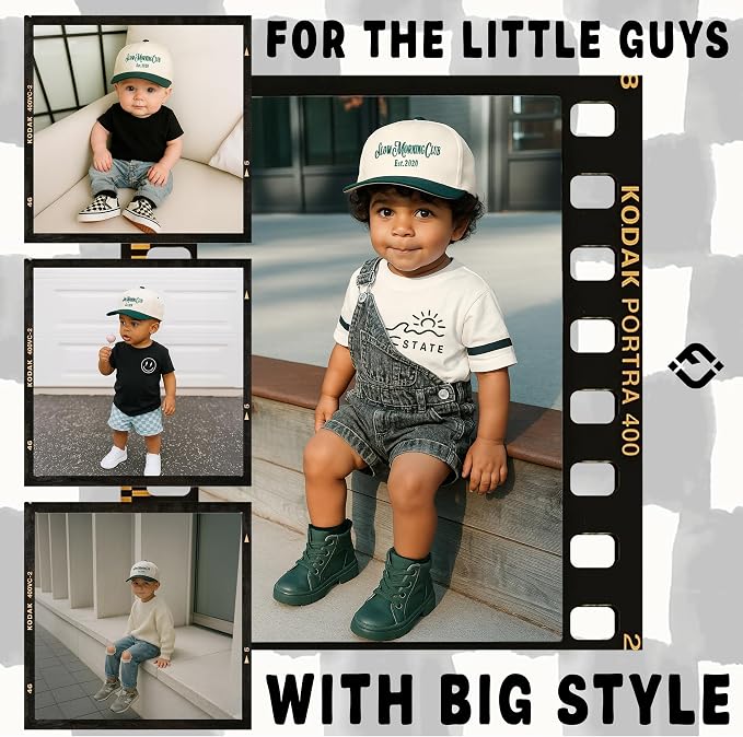 Funky Junque Premium Kids Trucker Hat Vintage Snapback Baseball Cap - Image 2