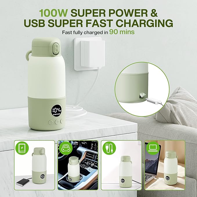 Portable Bottle Warmer for Travel, Formula Container to Go 12.8oz Baby Bottle - Image 4