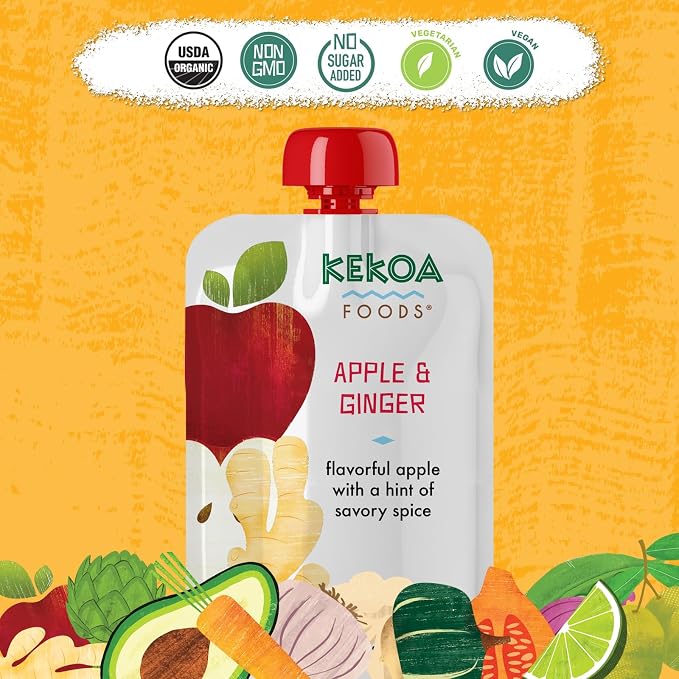 Kekoa Foods Apple & Ginger Baby Food Purée | 100% USDA Certified-Organic - Image 7