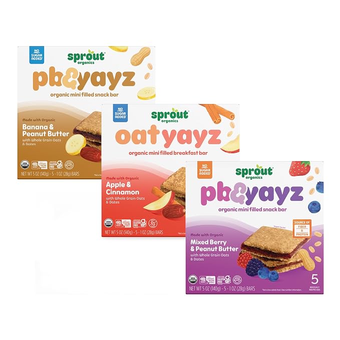 Sprout Organics, Toddler Snack Bars, Yayz Variety Pack, 15 Individual Bars 1 oz - Image 3